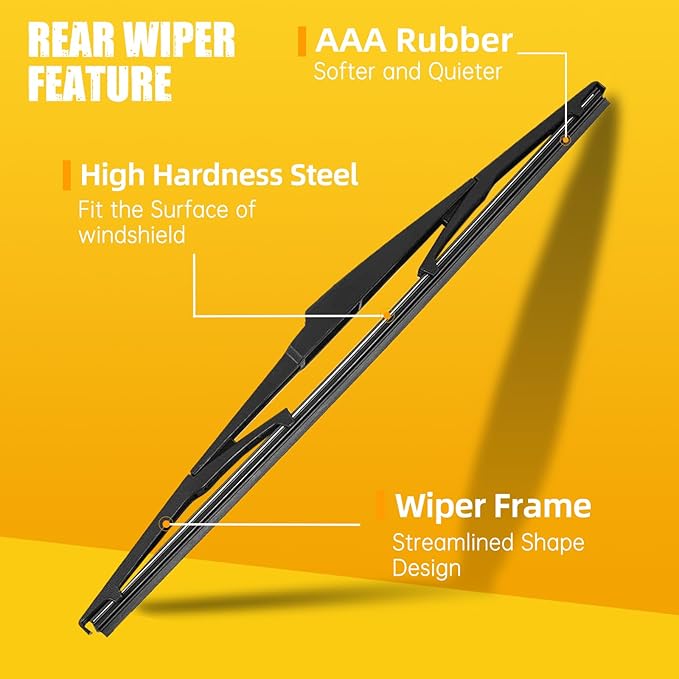 MIKKUPPA 24"+18"+14" Windshield Wiper Blades Replacement for 2013-2016 Mazda CX-5, Front & Rear Wiper Blades Set, Durable Stable Quiet All Season (Pack of 3)