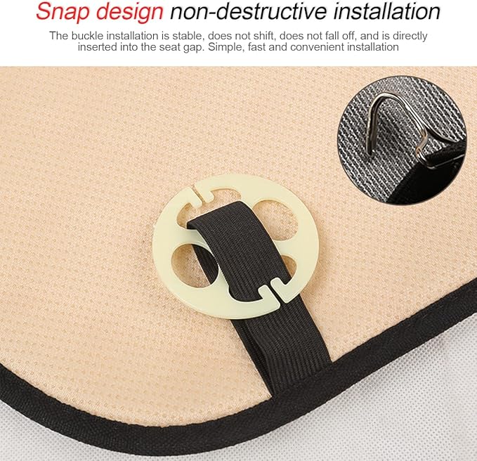 3PCS Set Car Seat Cushion for Front and Back Seat, 3D Soft Linen Breathable Auto Seat Cover, Comfort Non-Slip Rubber Bottom Universal for Most Cars (Black/Gold/3PCS)