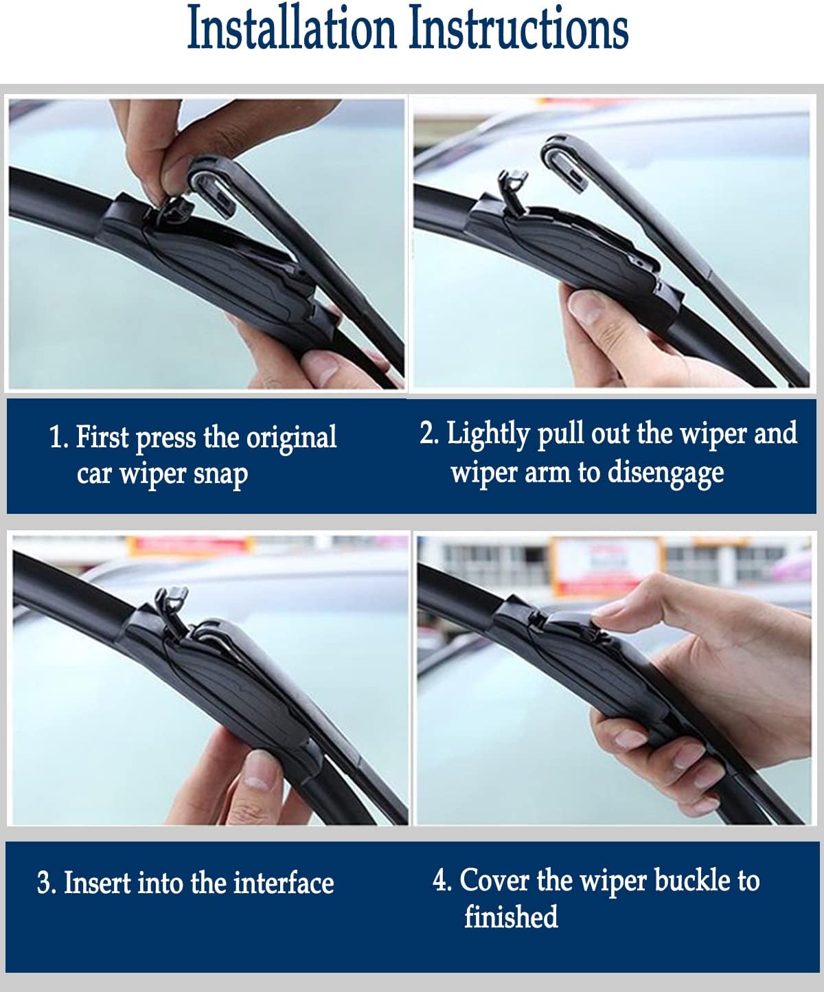 3Pcs Windshield Wiper Blades Set for Honda Pilot 2016 2017 2018 2019 2020 2021 2022, Original Equipment Replacement Automotive Windshield Wiper Blades for My Car- 26"/24"/14B" (Pack of 3) J- HOOK