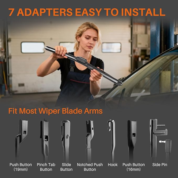 DOG TAIL Water Repellent Silicone Wiper Blades 18 inch (2 Pack) with Multiple Adapters and 2 Refills, Automotive Replacement Front Windshield Wiper Blades for My Car with Water Repellency DropClear
