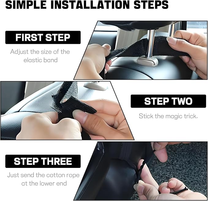 Hovom 2PCS Car Seat Storage Hanging Bag, Multi-Pocket Auto Seat Side Organizer, Multifunctional Mesh Pocket Auto Front Seats Organizer for Phone Wallet Glasses, Universal Car Accessories (Black, 2PCS)