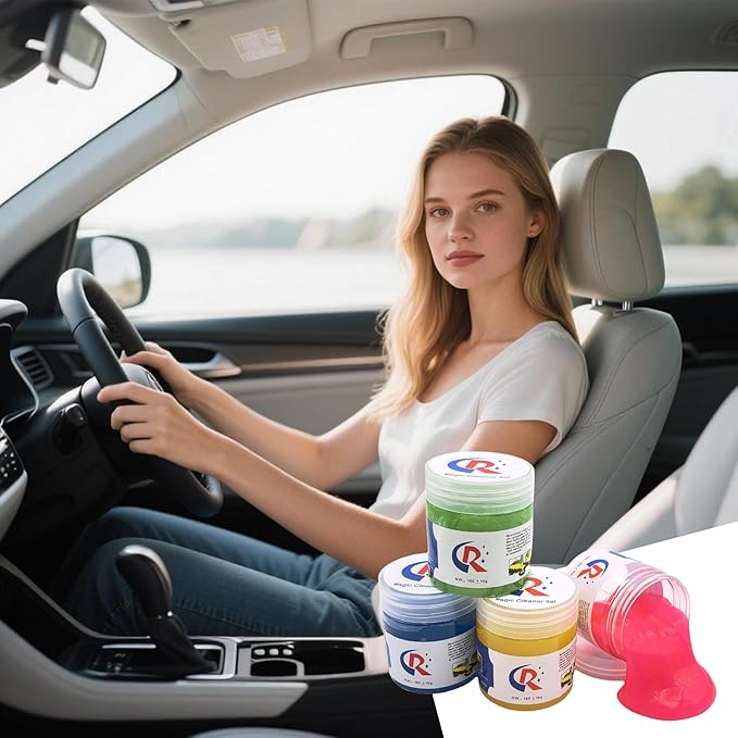 3-Pack Car Cleaning Gels Car Interior Cleaner Putty Slime Auto Detailing Tools Universal Dust Removal Cleaning Kit for Car Accessories Vents 3C Office Scented Lavender