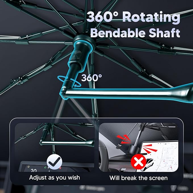 Autorder Windshield Sun Shade Umbrella for 2015-2023 Dodge Challenger Accessories,Upgraded Ice Crystal Material,Easy Setup Umbrella Sunshade for Car Windshield,100% Sun Blocking