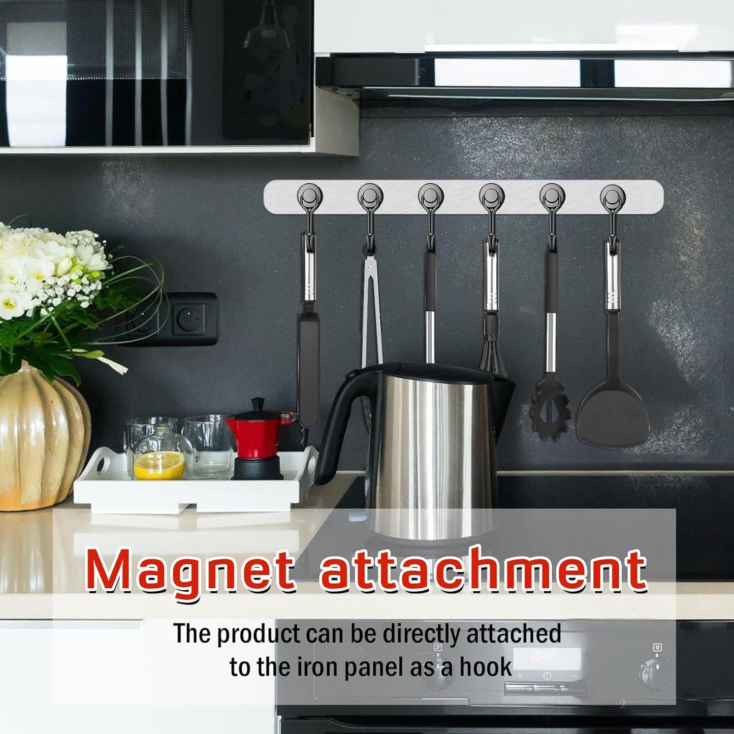FINDMAG 100 Pack Magnetic Hooks, 30 LB+ Magnetic Hooks for Cruise Cabins, Strong Rare Earth Magets with Hooks for Refrigerator, Magnetic Hanger for Office, Kitchen, Bathroom, Garden, Beach, Black