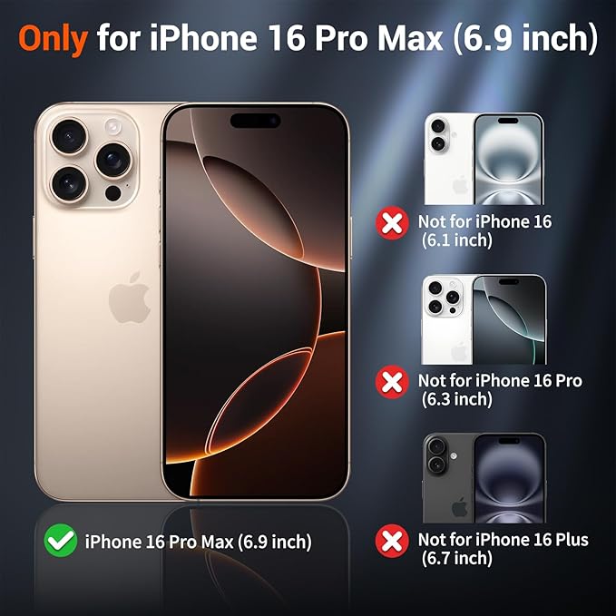 SUPFINE Magnetic for iPhone 16 Pro Max Case (Compatible with MagSafe) (Military Grade Drop Protection) Translucent Matte Shockproof Phone Cover,Lavender Gray