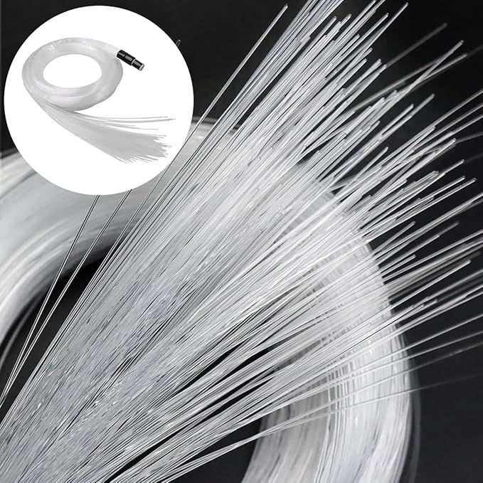 AKEPO End Glow Fiber Optic Light Cable 550pcs*13.1ft*Ф0.03in/0.75mm, PMMA Plastic Optical Cable for LED Star Ceiling Sky Light Kit and Fiber Optical Lighting Decoration (Without Light Source)