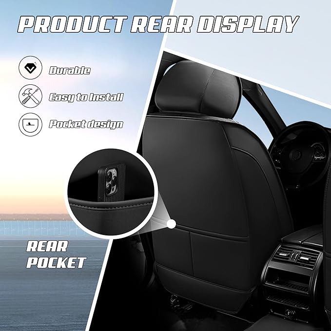 Car Seat Covers Fit for Infiniti g37 2000-2026, Stylish Sport Seat Covers, Waterproof Wear-Resistant Premium Nappa Leather Car Seat Cover.(Full Set with Pillow/Black Red)