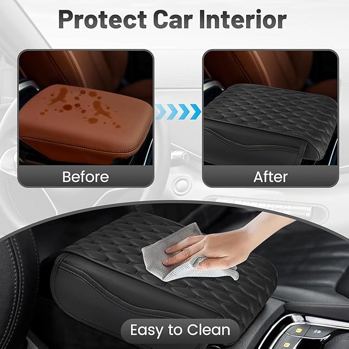 Car Center Console Cover for Lincoln Nautilus 2019-2022, PU Leather Auto Center Console Pad Car Armrest Cushion Car Interior Accessories,Black
