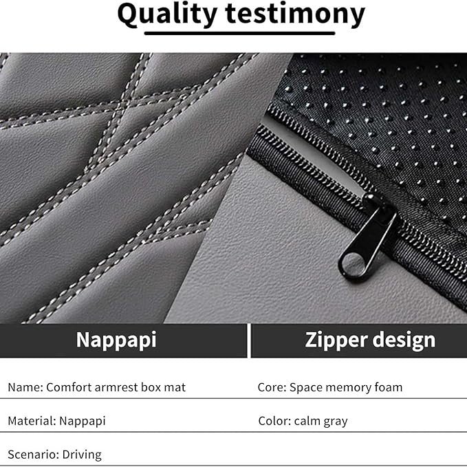 Car Armrest Cushion for Lincoln Nautilus 2018 2019 2020 2021 2022 2023 2024 2025, Car Center Console Cover Armrest Pad Soft Leather Car Interior Accessories,Beige