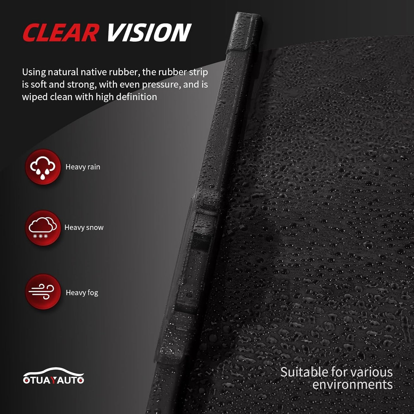 OTUAYAUTO Premium Windshield Wiper Blades - Replacement for Chevrolet Traverse 2018-2023 - Precision Fit, All-Weather Performance, Front and Rear Wiper Blades, Hook - 24"+20"+10" (Pack of 3)