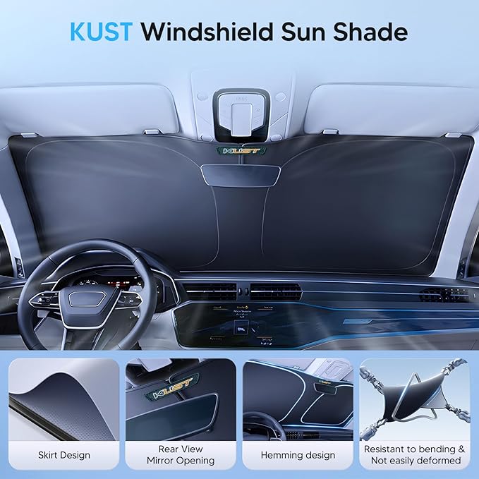 KUST Windshield Sun Shade for 2025 2026 Subaru Forester Accessories Custom Fit Full Covered Sunshade Block UV Rays Keep Your Car Cooler