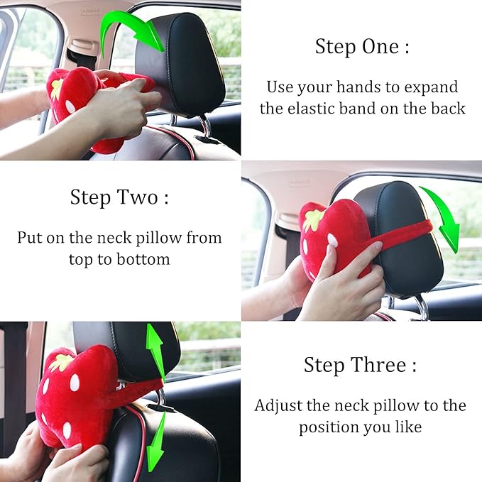 Sexysamba Car Headrest Pillow,Cartoon Neck Pillow for Car,Comfortable Soft Car Seat Pillow for Driving,Head Rest Cushion,Cute Neck Pillow for Travelling and Home 2Pcs (Pink Rabbit)