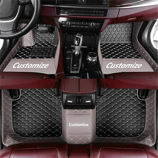 Custom Car Mats All Weather Fit Automotive Floor Mats PU Leather Protector Mat for Most Sedan, SUV, Truck Floor Mats (Black and Gray Side)