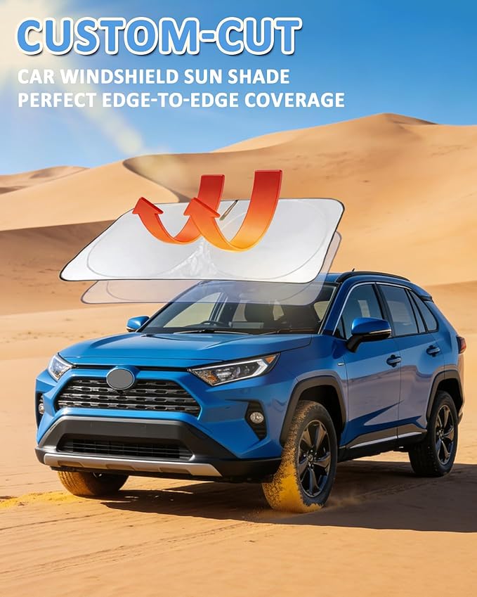 Sun Shade for Challenger Windshield Sunshade for 2015-2023 Dodge Challenger Accessories Coupe,SRT Hellcat,Redeye,GT,RT,TA Coupe,Widebody,SXT,RT Scat Pack Front Window Cover Shield Visor Protector