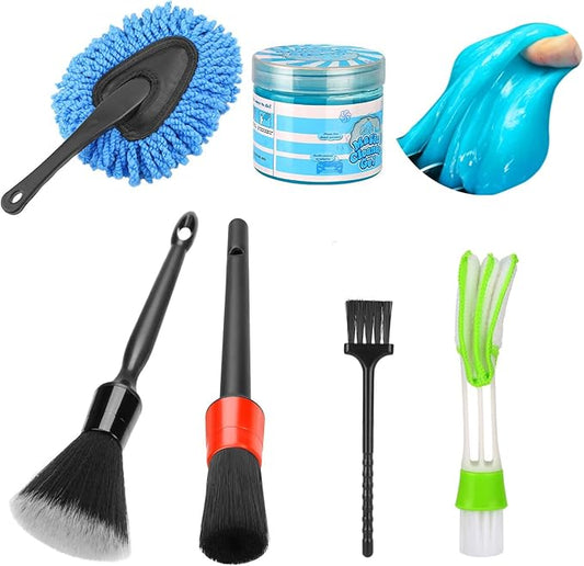 Nilight 52PCS Car Detailing Kit Auto Cleaning Tools Wash Set with Storage Carry Bag Home Use for Interior Exterior Deep Clean Polish Car Care Windshield Dashboard Seat Air Vents Wheels Tires, Blue