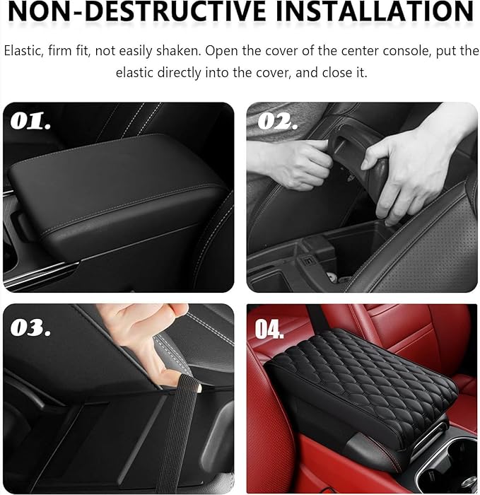 Auto Armrest Cushion Pads for Hyundai Santa Fe(CM)(2007-2012) Accessories Car Centre Console Armrest Pad Durable Material and Easy to Clean-is Waterproof and Anti-Scratch
