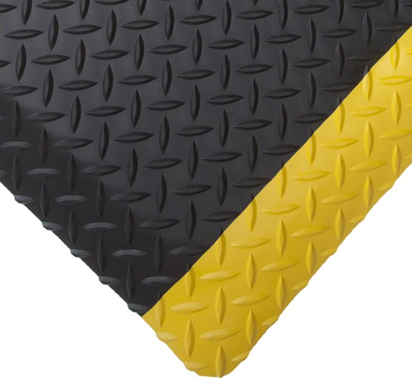 Rhino Mats, American Classic Diamond Anti-Fatigue Mats, Industrial Ergonomic Comfort Standing Mat for Work, Home, Garage, Office, Kitchen or Anywhere (Black/Yellow 1" Thick, 4 FT. x 19 FT.)