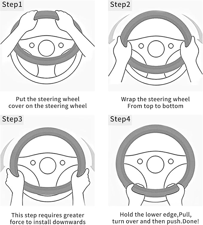Car Steering Wheel Cover, 15 Inch Leather Breathable Anti-Slip Soft Steering Wheel Protector for Men and Women, Universal Car Accessories for SUV, Truck, RV (Red)