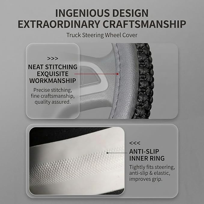 15" 16" 17" 18" 19" 20 Inch Ice Silk Ventilation Multi-Style Comfy Grip Steering Wheel Cover for Truck, Bus, Big Rig Trucker,SUV， Anti-Slip Design 16-20 Inch (White, 20 inch)