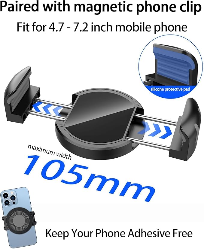Magnetic Car Phone Mount for 2023-2025 Toyota BZ4X / Subaru Solterra, for MagSafe Strong Magnets Cell Phone Holder 8/12.3-Inch Touchscreen Cradles, with Portable Phone Gripper 360° Rotation