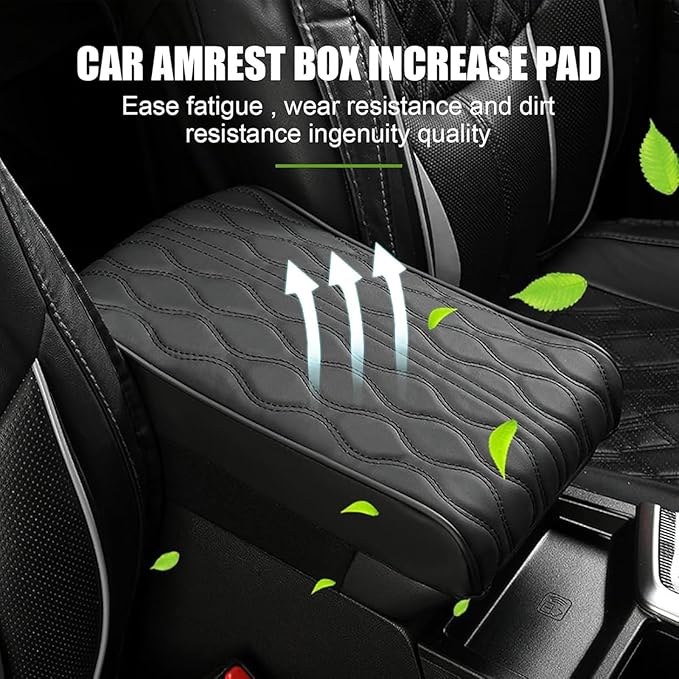 Leather Car Armrest Box Pad for Tesla Cybertruck 2023 2024, Memory Foam Car Center Console Cover Comfort Waterproof Arm Rest Cushion Pad Universal Accessories,E/Coffee