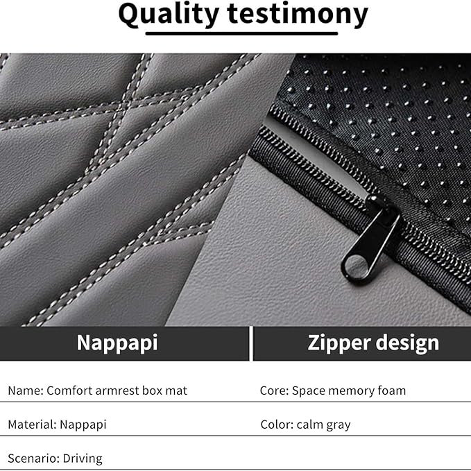 Car Armrest Cushion for Nissan Murano III (Z52) 2015-2017 2018 2020 2021 2022 2023, Car Armrest Pad Soft Leather Car Center Console Cover Car Interior Accessories,A-Black