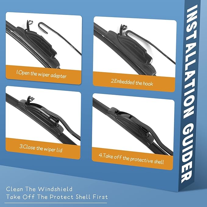MIKKUPPA 26"+16"+10" Windshield Wiper Blades Replacement for Toyota Rav4 2013-2018 U/J Hook Front and Rear Wiper Blades All Season, Pack of 3