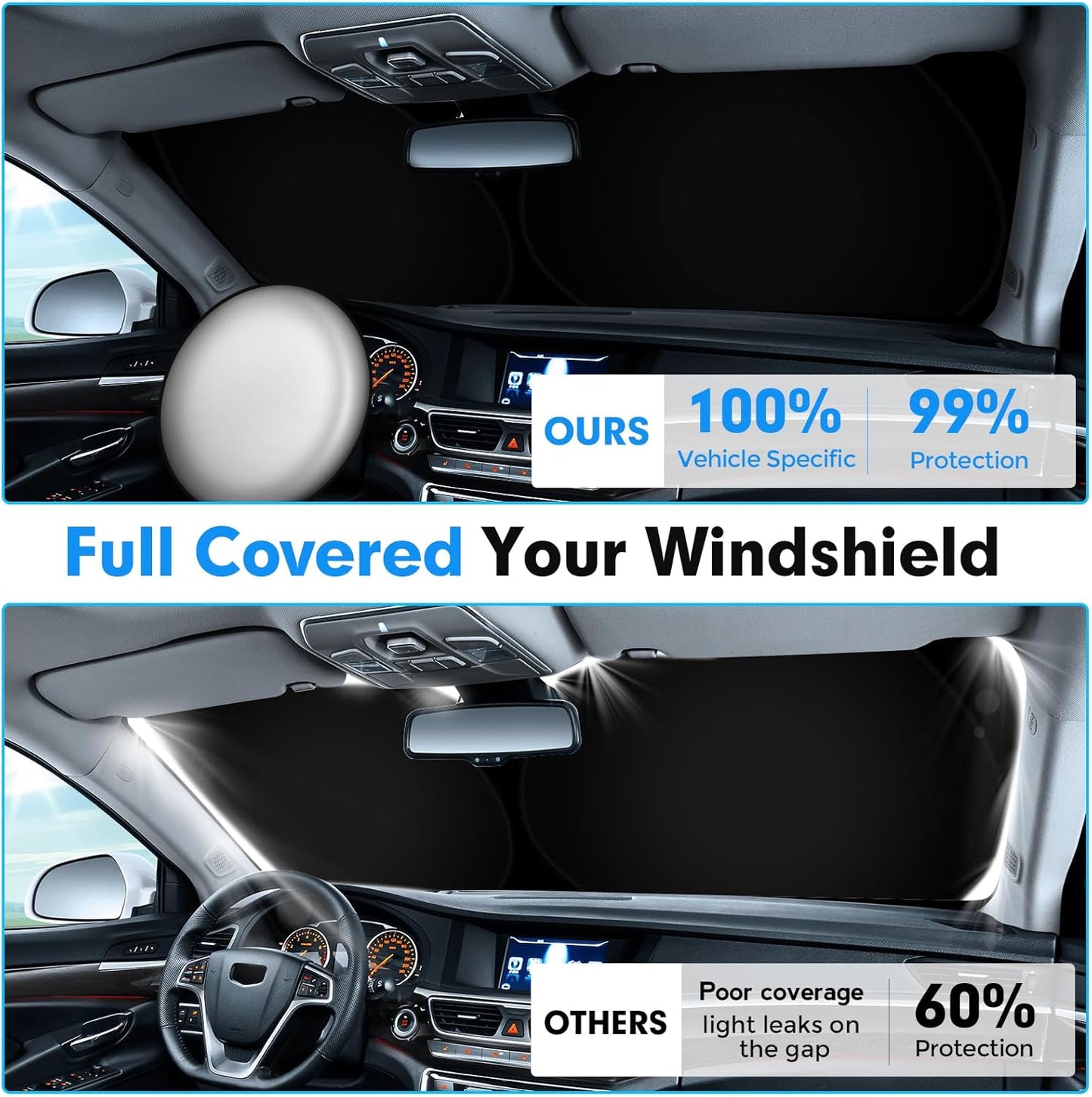 KUST Windshield Sun Shade for 2023-2025 2026 Lexus RX 350 Accessories Window Sunshade Sun Visor Protector Foldable Blocks UV Rays Keep Your Car Cooler
