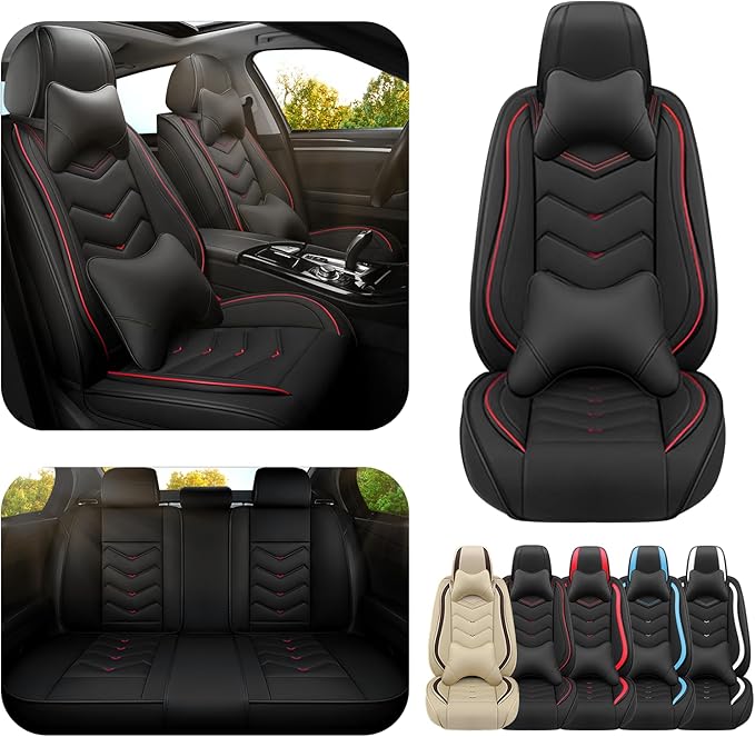 Car Seat Covers for Lexus ES 350 2007-2026, Premium Nappa Leather Car Seat Cover, Stylish Sport Seat Covers， Automobile Seat Cover Sets.(Luxury 5 Seats/Black)