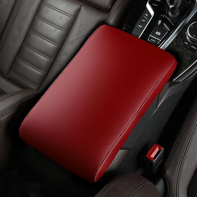 Car Armrest Cover Pad for Mazda CX-30 2020–2025 Premium Leather Center Console Armrest Cushion Pad Anti-Scratch Waterproof Auto Interior Accessories Red Style