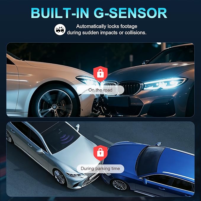 PERNIS 4K Dash Cam Front and Rear, STARVIS Sensor, Free Card Included, 2.4GHz WiFi Dual Dash Camera for Cars, Built-in GPS, Night Vision, G-Sensor, Emergency Lock, 3.16'' IPS, Parking Mode