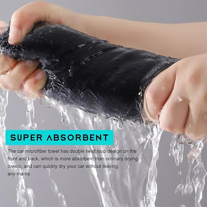 Microfiber Towels for Cars, 23.6"x35.4" 1200 GSM Ultra Thick Soft Car Detailing Drying Towel, Super Absorbent Double Twisted Loop Cloth Cleaning Towel for Car Truck SUV