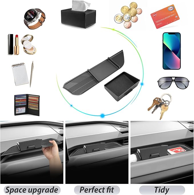 SKTU 2Pcs for 2026 Toyota RAV4 Center Console Organizer for 2026+ Toyota RAV4 (LE/SE/XLE Premium/Woodland/XSE/Limited) Co-Pilot Console Tray & ABS Drawer Storage Box 2026 RAV4 Accessories Rubber Tray