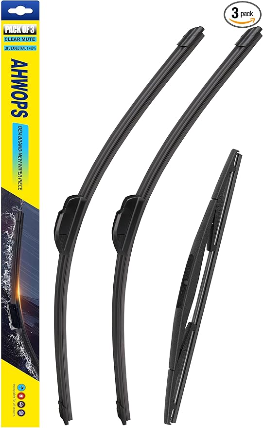 Front Wiper and Rear Wiper Blade Replacement for 08-13 Chevy Tahoe, 08-13 Suburban 1500/2500 07-14 Cadillac Escalade/ESV/EXT OEM Wiper Blades, Genuine Replacement (22“/22”/12” 3-Pack)