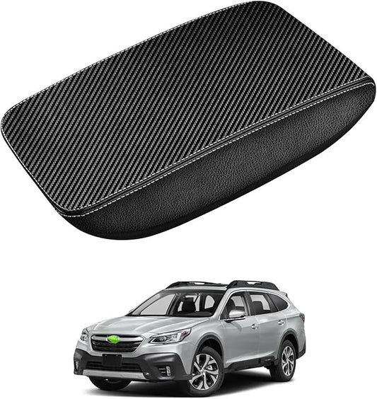 Autorder Center Console Cover for Subaru Outback 2020-2025 Accessories Armrest Cover Carbon Fiber Anti-Scratch Middle Console Pad Leather Armrest Protector