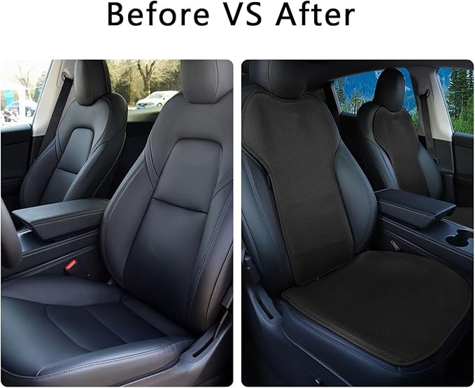 Front Car Seat Covers for Tesla Model Y Model S Model X Model 3 2017-2025 Breathable Interior Seat Cushion Protector All Season Protection Breathable (Without Logo)