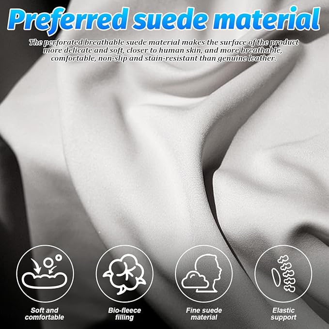 Car Headrest Neck Pillow, Suede Soft Comfortable Vehicle Seat Support Head Rest Pillow Cushion for Driving, Automotive Interior Accessories, Universal for SUV Sedan Truck (Beige)