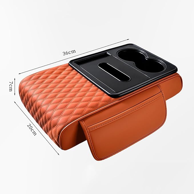 Car Armrest Center Console Cover for Toyota Prius (XW20) 2.Gen 2003 2004 2005 2006 2007 2008 2009 2010, Center Console Pad with Cup Holder, Multifunctional Armrest Cushion,A Black+Red