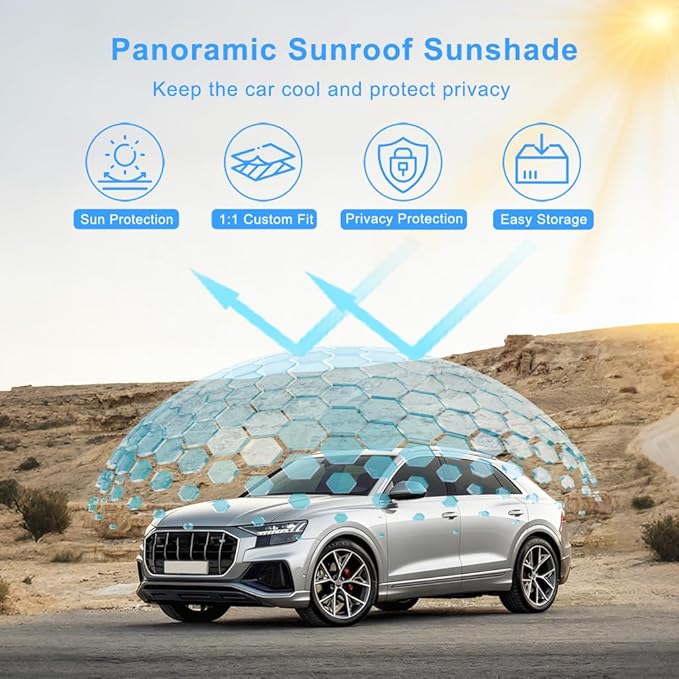Car Sunroof Compatible with Volvo C40(Not for XC40) 2021-2023, Foldable Glass Roof Sunshade with Storage Bag, Sunshade Roof Heat Insulation Sun Protection Interior
