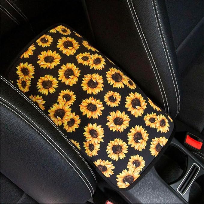BAOZOON 2 Pcs Sublimation Auto Center Console Armrest Cover Blanks Car Center Console Cushion Pad Seat Box Cover Protector Neoprene Car Armrest Pad for Car Seat Handrail Box