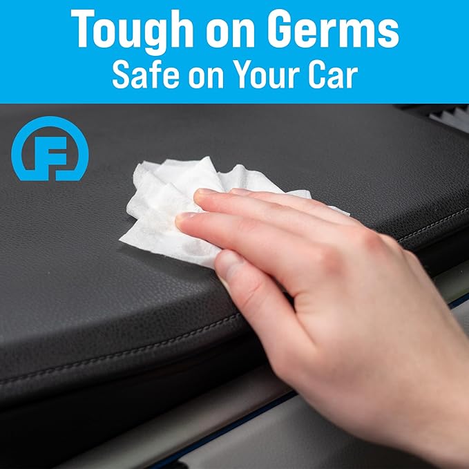 Fortress Car Interior Wipes (25 ct, Pack of 4) for Car Interior Cleaning, Dashboard, Seats, Detailing, and Steering Wheel [Travel Size] Skin-Safe Car Interior Cleaner Supplies