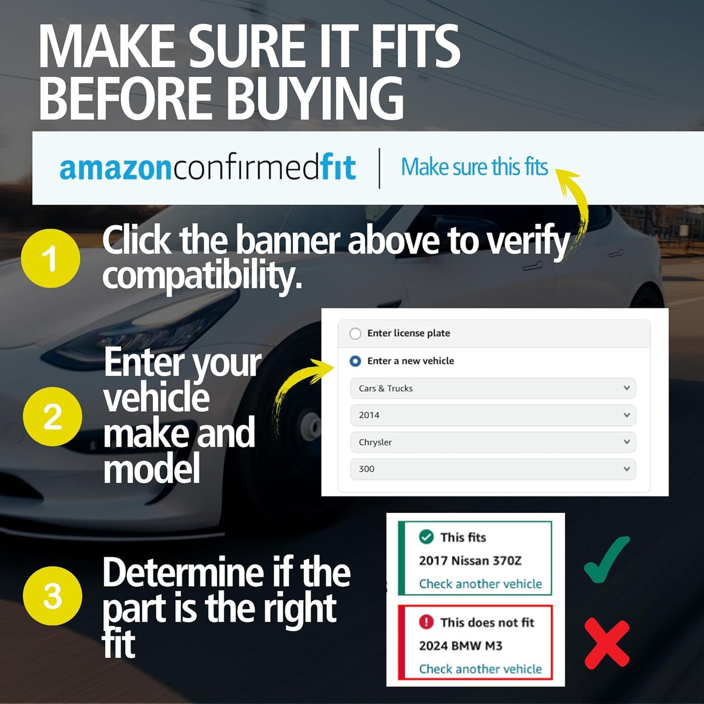 Premium Ceramic Front Brake Pads (1001-1332C) Compatible with Cadillac CTS 2008-2014, Cadillac STS 2009-2011