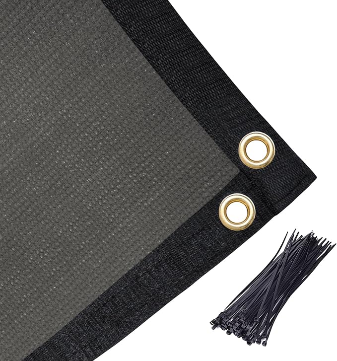 Amagenix 90% Pergola Shade Cover 15'X 20' Dark Gray Sun Shade Cloth with Grommets for Outdoor Garden Patio Porch-Commercial Grade 200 GSM-Cable Zip Ties Included (We Customized)