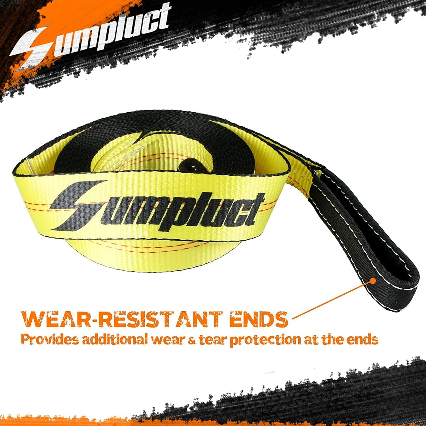 2 Pack Tow Strap 2" x 20 ft 20000 lbs Break Strength Kinetic Recovery Tow Rope with Loops,Emergency Towing Straps,Tree Saver Snatch Ropes for ATV,UTV,Car,Tractor,Vehicles,Boat,Trailer Accessories