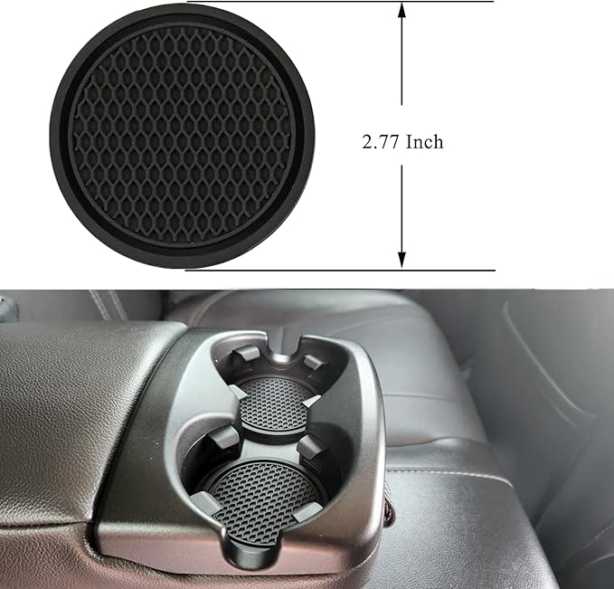 Car Seat Gap Filler Organizer Compatible with Subaru Crosstrek Accessories Seat Gap Plug Blocker with Storage Slot Non-Slip Car Cup Holder Coaster Black