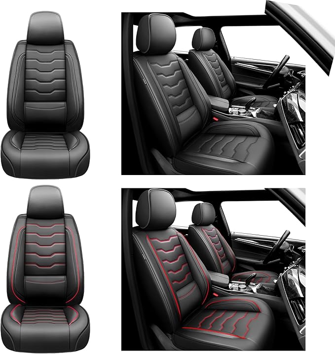 Fit Altima Car Seat Covers Compatible with Nissan Altima 2011-2025 2026 - Full Set Premium Leather， Waterproof Breathable， All-Weather Seat Cushion Protecto&Airbag Compatible（Full Set,Black