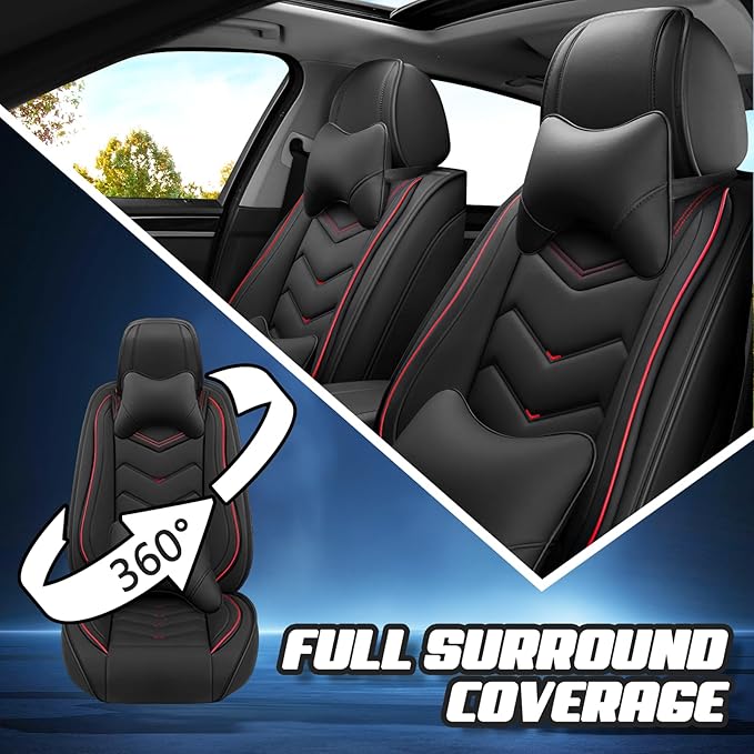 Car Seat Covers for Jeep Grand Cherokee L 2021-2026, Premium Nappa Leather Car Seat Cover, Stylish Sport Seat Covers， Automobile Seat Cover Sets.(Luxury 5 Seats/Black)