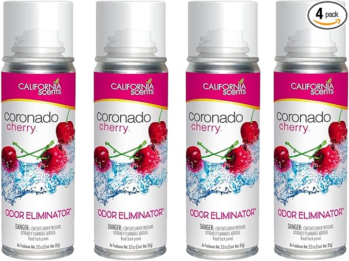 California Scents Car Fogger and Odor Eliminator (4 Packs, Coronado Cherry)