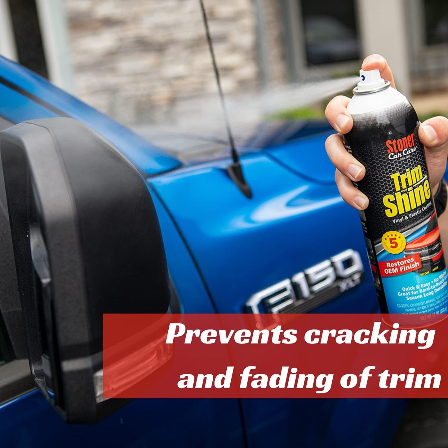 Stoner Car Care 91034-4PK Trim Shine – Vinyl and Plastic Protectant Coating for Interior & Exterior Car Detailing – Restores OEM Color, Adds Shine, UV & Water Protection – 12 Oz, Pack of 4