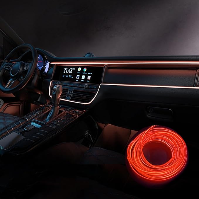 Car Interior Lights for Lexus is/HS/ES/LS/GS/HS/LM/UX/NX/RZ/RX/TX/GX/LX LED Car Interior Atmosphere Lamp Car Ambient Lighting Kits,Red